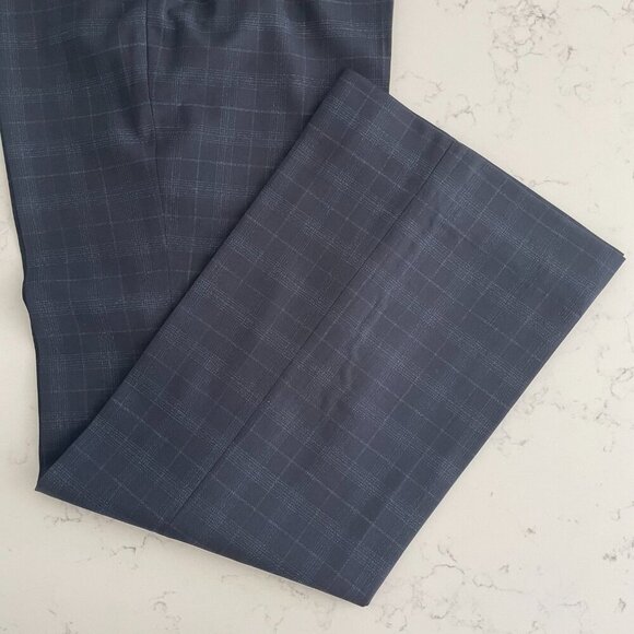 Brooks Brothers REDA Brookscool Lined Plaid 100% Merino Wool Pants Navy Sz 10 - Picture 3 of 13